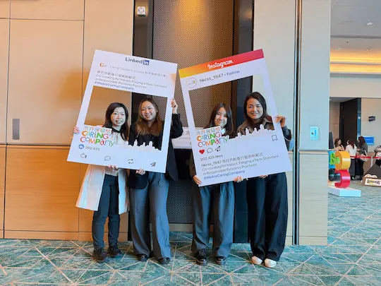 Caring Company event — photo frame props
